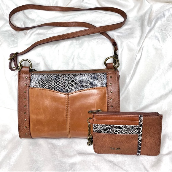 The Sak Handbags - 🎉HP🎉The Sak Sanibel crossbody and wallet brown leather and snakeskin. NWOT